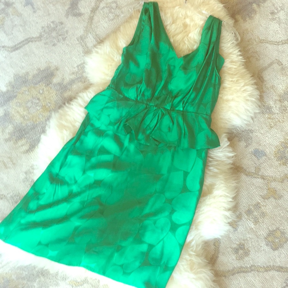 Marc by Marc Jacobs peplum green silk dress sz 2
